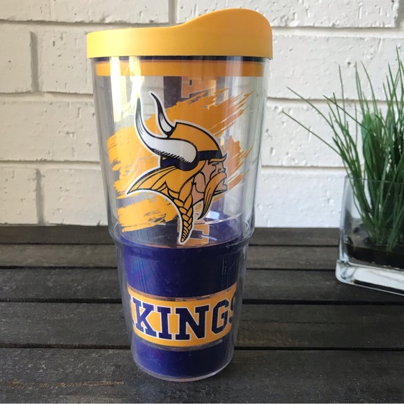 Tervis Minnesota Vikings 24oz Insulated Tumbler with Lid Purple Yellow - Picture 1 of 7